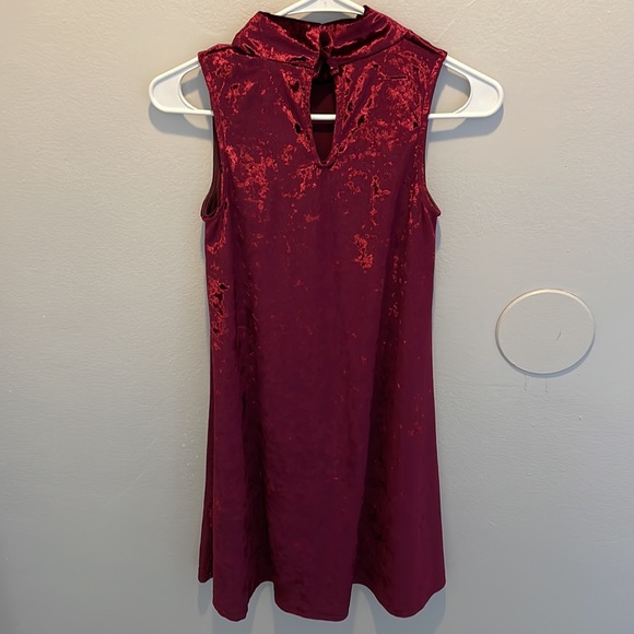 Lulus Dream of Decadence Burgundy Velvet Swing Dress - Picture 3 of 7